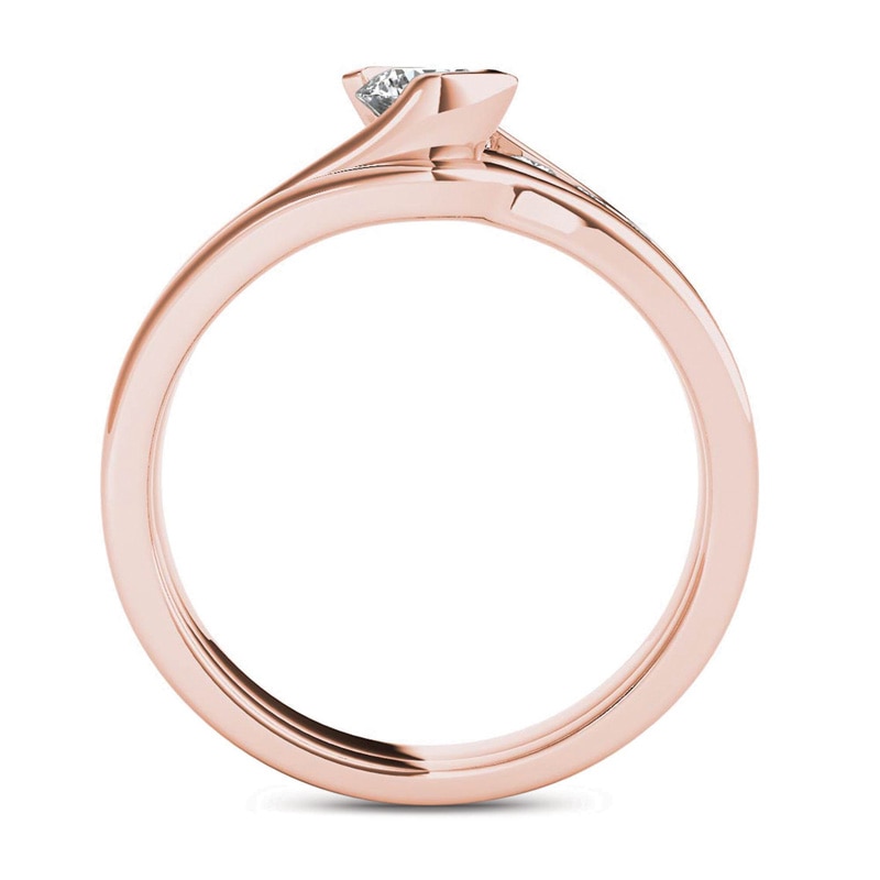 Main Image 3 of Previously Owned - 1/2 CT. T.W. Diamond Bypass Bridal Set in 14K Rose Gold