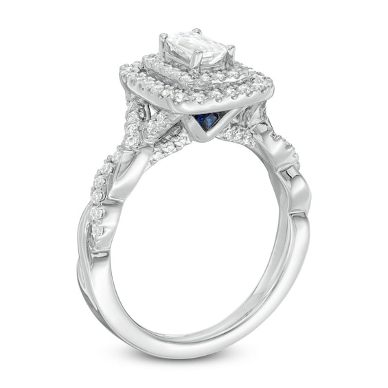Previously Owned - Vera Wang Love Collection 1 CT. T.w. Emerald-Cut Diamond Engagement Ring in 14K White Gold