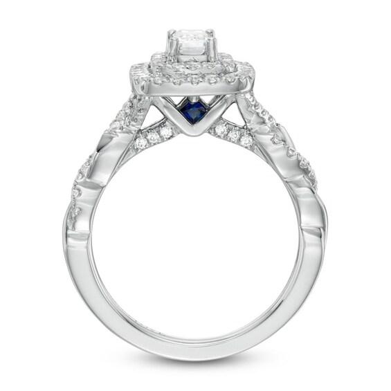 Previously Owned - Vera Wang Love Collection 1 CT. T.w. Emerald-Cut Diamond Engagement Ring in 14K White Gold