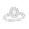 Thumbnail Image 1 of Previously Owned - Celebration Ideal 1-1/3 CT. T.W. Oval Diamond Vintage-Style Engagement Ring in 14K White Gold
