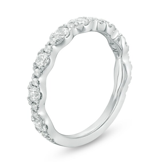 Previously Owned - YOU by Jean Doussetâ¢ 3/4 CT. T.w. Diamond Scalloped-Edge Anniversary Band in 14K White Gold (I/Si2)
