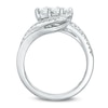 Thumbnail Image 2 of Previously Owned - Ever Us® 1 CT. T.W. Two-Stone Princess-Cut Diamond Tilted Bypass Frame Ring in 14K White Gold
