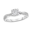 Thumbnail Image 1 of Previously Owned - 1/2 CT. T.W. Diamond Frame Twist Shank Engagement Ring in 10K White Gold