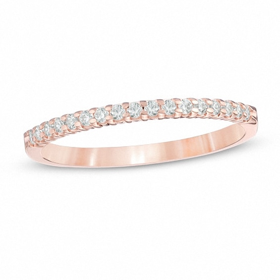 Previously Owned - 1/6 CT. T.w. Diamond Wedding Band in 14K Rose Gold