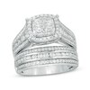 Thumbnail Image 1 of Previously Owned - 2 CT. T.W. Diamond Frame Multi-Row Bridal Set in 10K White Gold