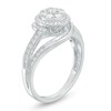 Thumbnail Image 2 of Previously Owned - 1/2 CT. T.W. Composite Diamond Frame Swirl Bypass Engagement Ring in 10K White Gold