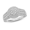 Thumbnail Image 1 of Previously Owned - 1/2 CT. T.W. Composite Diamond Double Frame Engagement Ring in 10K White Gold