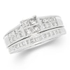 Thumbnail Image 1 of Previously Owned - 1 CT. T.W. Quad Princess-Cut Diamond Frame Bridal Set in 14K White Gold (I/I1)