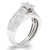 Thumbnail Image 2 of Previously Owned - 1 CT. T.W. Quad Princess-Cut Diamond Frame Bridal Set in 14K White Gold (I/I1)