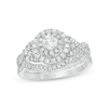 Thumbnail Image 1 of Previously Owned - 3/4 CT. T.W. Diamond Double Frame Twist Bridal Set in 10K White Gold