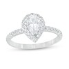 Thumbnail Image 1 of Previously Owned - 1 CT. T.W. Pear-Shaped Diamond Frame Engagement Ring in 14K White Gold (I/I2)