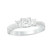 Thumbnail Image 1 of Previously Owned - 1 CT. T.W. Princess-Cut Diamond Past Present Future® Engagement Ring in 14K White Gold