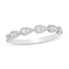 Thumbnail Image 1 of Previously Owned - 1/8 CT. T.W. Diamond Teardrop Vintage-Style Stackable Band in 10K White Gold