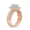 Thumbnail Image 2 of Previously Owned - 1-3/8 CT. T.W. Quad Princess-Cut Diamond Double Frame Three Piece Bridal Set in 14K Rose Gold