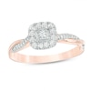 Thumbnail Image 1 of Previously Owned - 3/8 CT. T.W. Princess-Cut Diamond Frame Twist Engagement Ring in 10K Rose Gold
