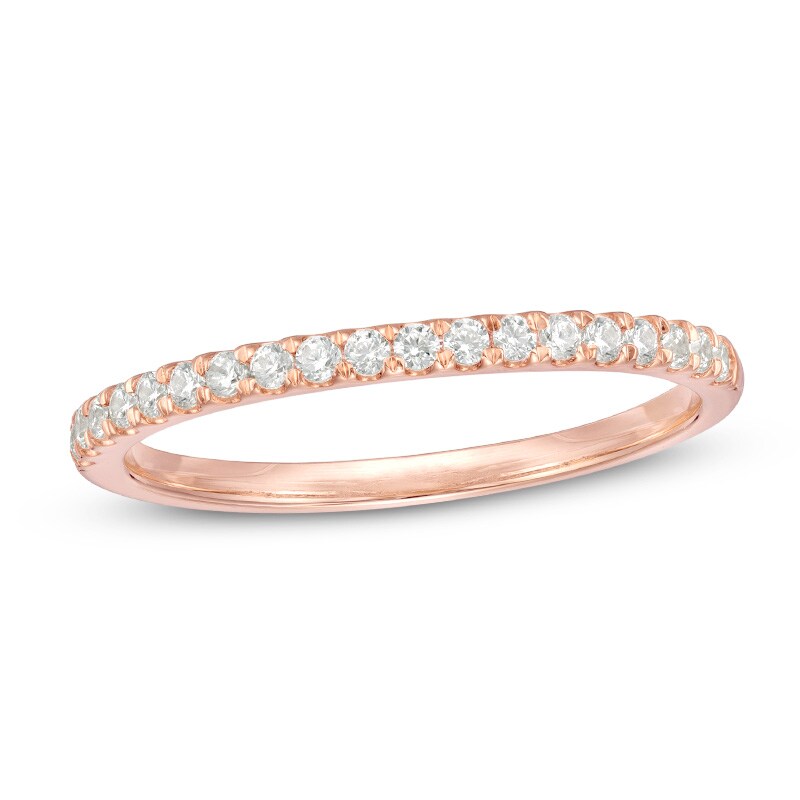 Main Image 1 of Previously Owned - 1/4 CT. T.W. Diamond Wedding Band in 10K Rose Gold