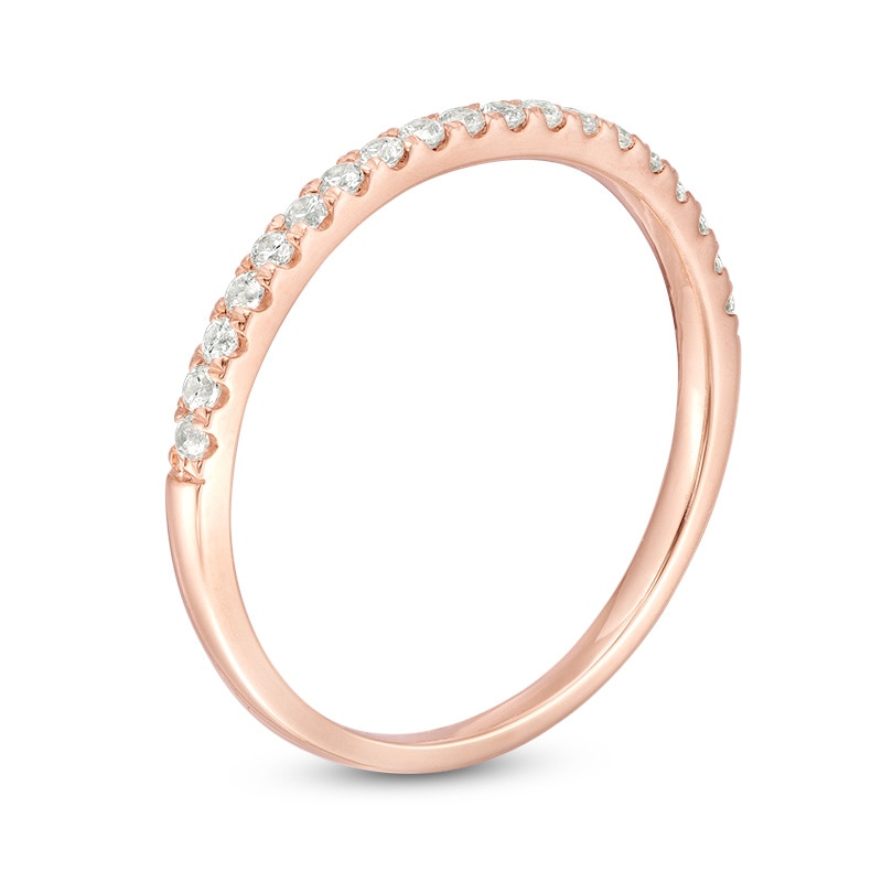 Main Image 3 of Previously Owned - 1/4 CT. T.W. Diamond Wedding Band in 10K Rose Gold