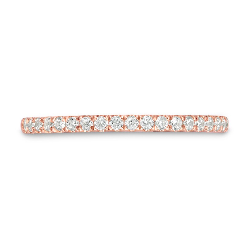 Main Image 4 of Previously Owned - 1/4 CT. T.W. Diamond Wedding Band in 10K Rose Gold