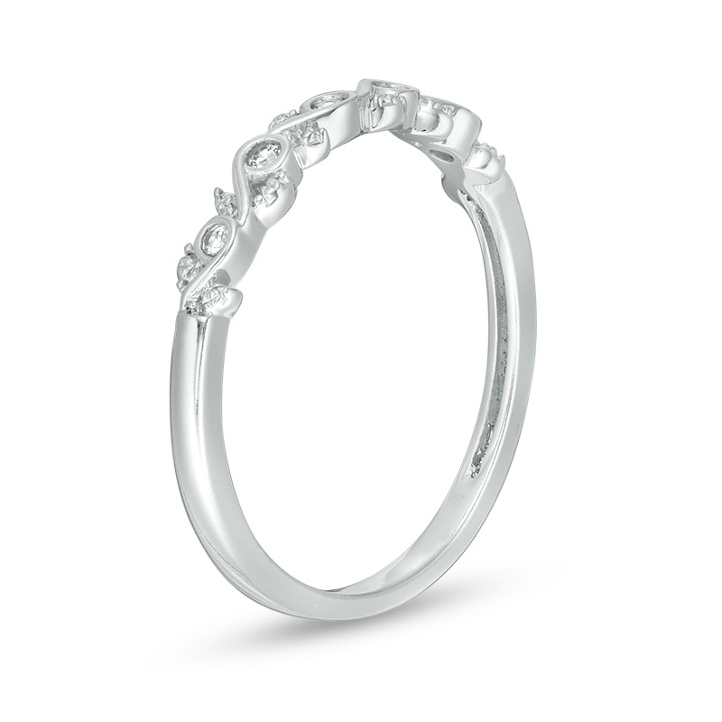 Main Image 2 of Previously Owned - 1/20 CT. T.W. Diamond Vine Anniversary Band in 10K White Gold