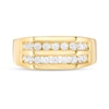 Thumbnail Image 4 of Previously Owned - 1/2 CT. T.W. Diamond Comfort-Fit Double Row Wedding Band in 14K Gold