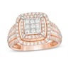 Thumbnail Image 1 of Previously Owned - 1 CT. T.W. Composite Princess-Cut Diamond Double Frame Engagement Ring in 10K Rose Gold