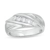 Thumbnail Image 1 of Previously Owned - 1/2 CT. T.W. Diamond Five Stone Slant Band in 10K White Gold
