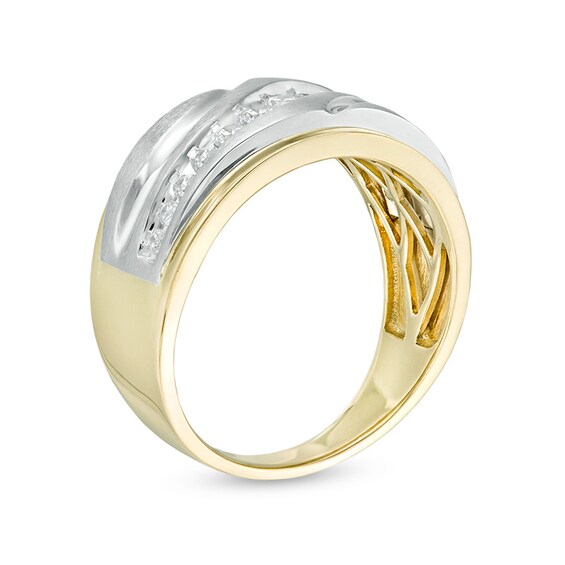 Previously Owned - 1/2 CT. T.w. Diamond Slant Row Ring in 10K Two-Tone Gold