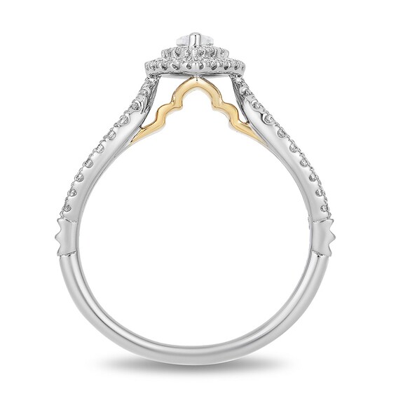 Previously Owned - Enchanted Disney Jasmine 3/4 CT. T.w. Marquise Diamond Engagement Ring in 14K Two-Tone Gold