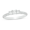 Thumbnail Image 1 of Previously Owned - 1/2 CT. T.W. Princess-Cut Diamond Past Present Future® Engagement Ring in 10K White Gold