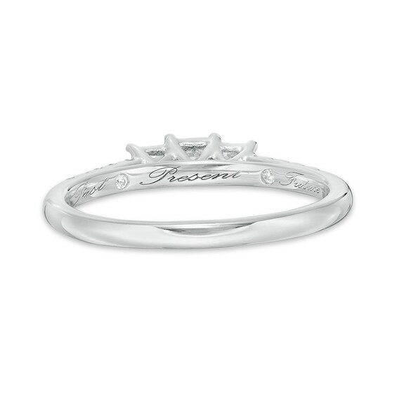 Previously Owned - 1/2 CT. T.w. Princess-Cut Diamond Past Present FutureÂ® Engagement Ring in 10K White Gold