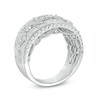 Thumbnail Image 3 of Previously Owned - 1 CT. T.W. Baguette and Round Diamond Vintage-Style Multi-Row Anniversary Ring in 14K White Gold