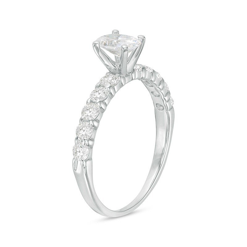 Main Image 3 of Previously Owned - 1 CT. T.W. Oval Diamond Engagement Ring in 14K White Gold