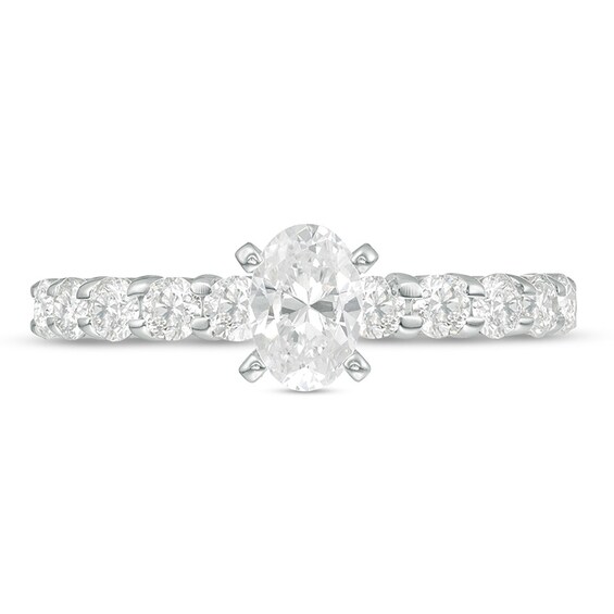 Previously Owned - 1 CT. T.w. Oval Diamond Engagement Ring in 14K White Gold