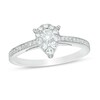 Thumbnail Image 1 of Previously Owned - 3/8 CT. T.W. Diamond Teardrop-Shape Frame Engagement Ring in 14K White Gold
