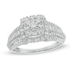Thumbnail Image 1 of Previously Owned - 1/2 CT. T.W. Composite Diamond Double Cushion Frame Engagement Ring in 10K White Gold
