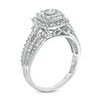 Thumbnail Image 3 of Previously Owned - 1/2 CT. T.W. Composite Diamond Double Cushion Frame Engagement Ring in 10K White Gold