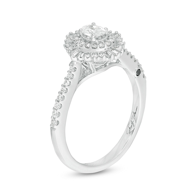 Main Image 2 of Previously Owned - Marilyn Monroe™ Collection 5/8 CT. T.W. Oval Diamond Starburst Engagement Ring in 14K White Gold
