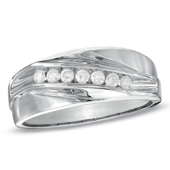 Previously Owned - 1/4 CT. T.w. Diamond Seven Stone Wedding Band in 10K White Gold