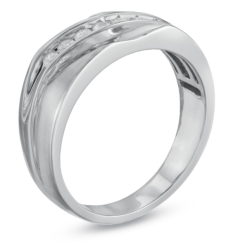 Main Image 2 of Previously Owned - 1/4 CT. T.W. Diamond Seven Stone Wedding Band in 10K White Gold