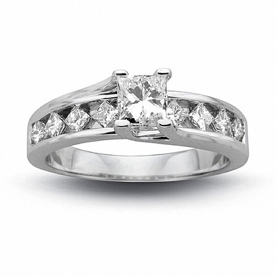 Previously Owned - 1 CT. T.w. Square-Cut Diamond Engagement Ring in 14K White Gold
