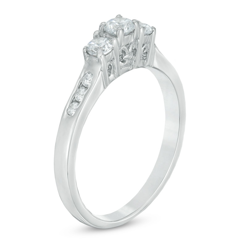 Main Image 2 of Previously Owned - 1 CT. T.W. Diamond Past Present Future® Engagement Ring in 14K Gold