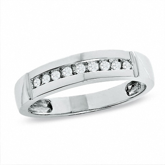 Previously Owned - 1/5 CT. T.w. Diamond Wedding Band in 10K White Gold