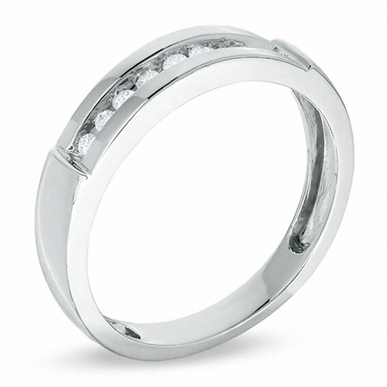 Previously Owned - 1/5 CT. T.w. Diamond Wedding Band in 10K White Gold