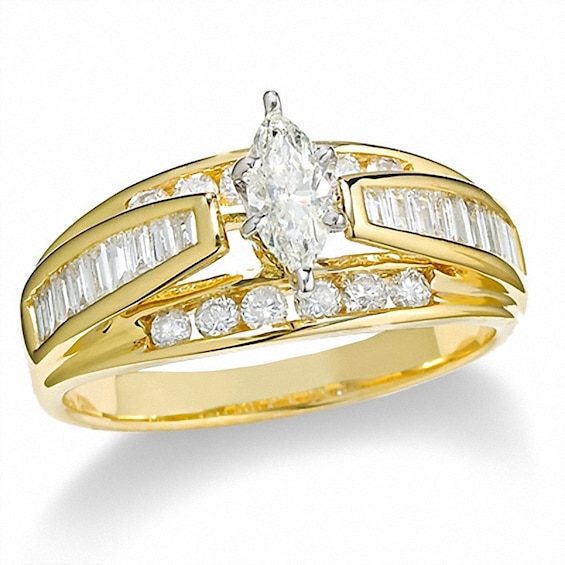 Previously Owned - 1 CT. T.w. Marquise Diamond Engagement Ring in 14K Gold