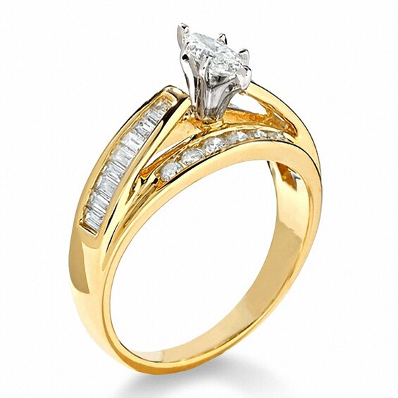 Previously Owned - 1 CT. T.w. Marquise Diamond Engagement Ring in 14K Gold