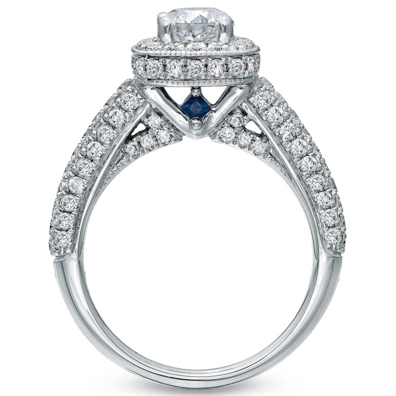 Main Image 2 of Previously Owned - Vera Wang Love Collection 1-3/4 CT. T.W. Diamond Frame Engagement Ring in 14K White Gold