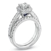 Thumbnail Image 3 of Previously Owned - Vera Wang Love Collection 1-1/2 CT. T.W. Cushion-Cut Diamond Frame Bridal Set in 14K White Gold