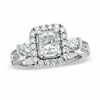 Thumbnail Image 1 of Previously Owned - 1-3/4 CT. T.W. Radiant-Cut Diamond Frame Engagement Ring in 14K White Gold (I/I1)