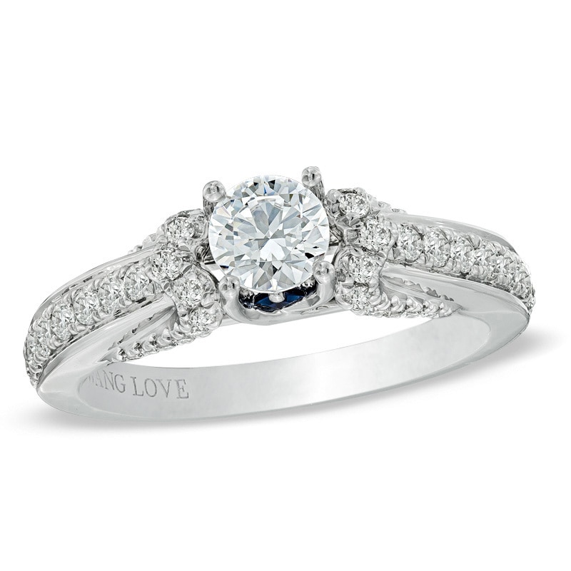 Main Image 1 of Previously Owned - Vera Wang Love Collection 1 CT. T.W. Diamond Engagement Ring in 14K White Gold