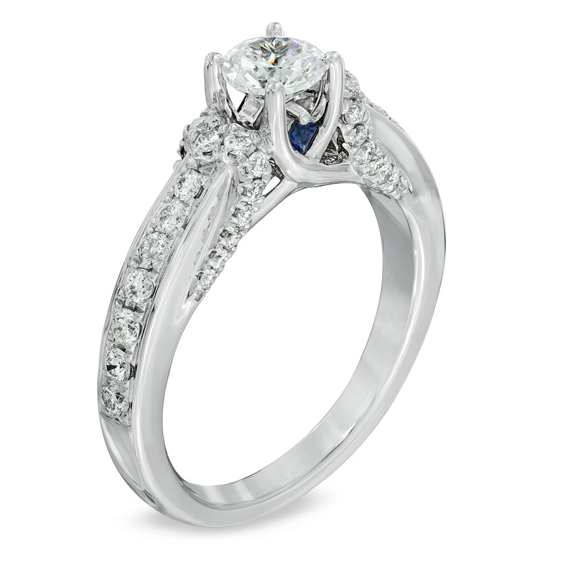 Main Image 2 of Previously Owned - Vera Wang Love Collection 1 CT. T.W. Diamond Engagement Ring in 14K White Gold